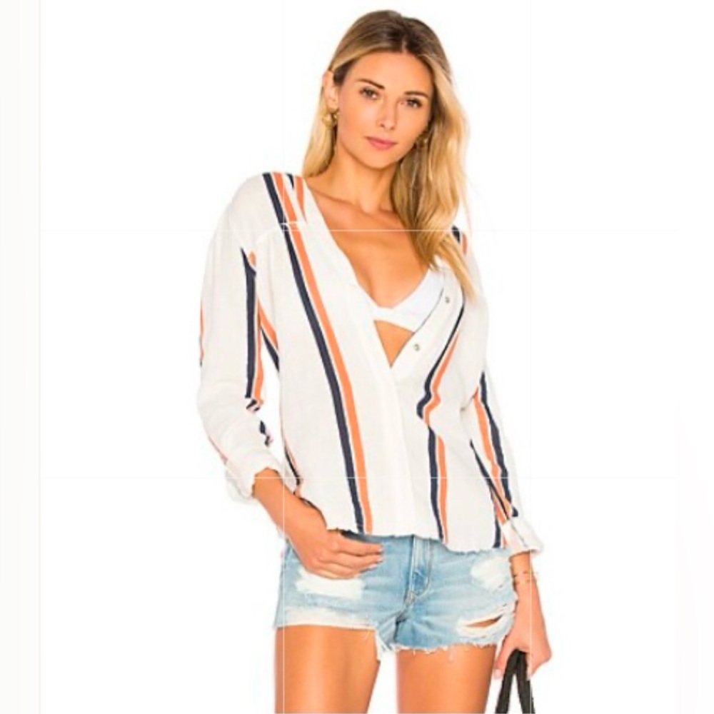 Striped Button-Up Blouse by Tavik in size XS